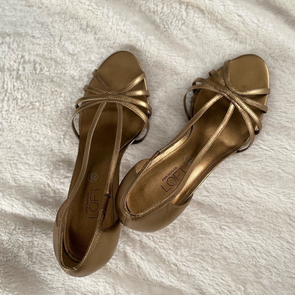 Ann Taylor loft leather heels women’s Size 7.5